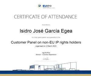 Certificado de Panelista en EUIPO